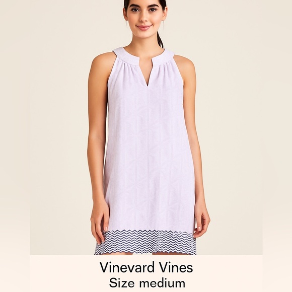 Vineyard Vines White Smocked Collar Dress – Size M - Picture 8 of 8